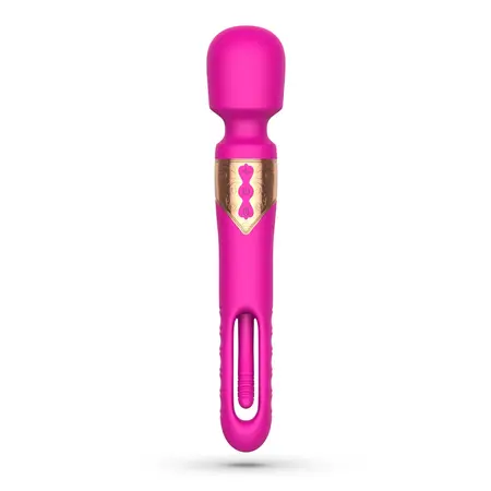 Crushious Big Ben Dual Wand Pink, svestrani silikonski masažer dužine 25,9 cm