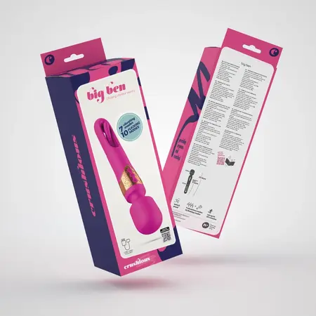 Crushious Big Ben Dual Wand Pink, svestrani silikonski masažer dužine 25,9 cm