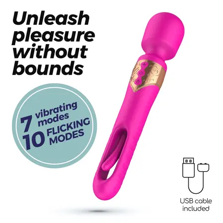 Crushious Big Ben Dual Wand Pink, svestrani silikonski masažer dužine 25,9 cm