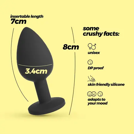 Crushious Camileo Black Medium analni čep od silikona sa 4 zamenljiva kristala