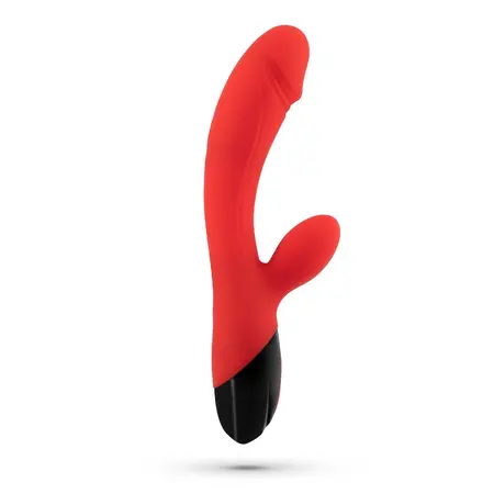 Crushious Dare Dong punjivi vibrator sa duplom stimulacijom crveni 20cm
