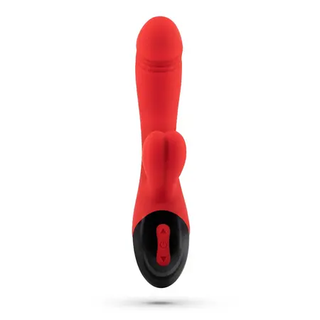 Crushious Dare Dong punjivi vibrator sa duplom stimulacijom crveni 20cm