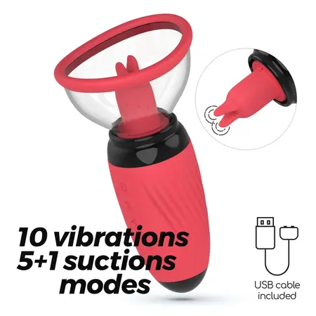 Crushious Scarlet intimni stimulator sa vakuumom i vibracijom, crveni, 14,6 cm