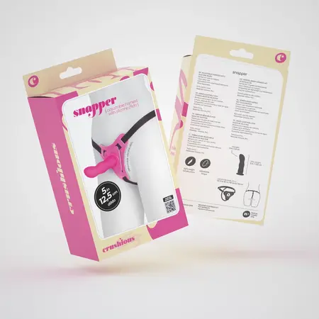 Crushious Snapper Pink Adjustable Strap-On Harness Silicone Set 12.5 cm
