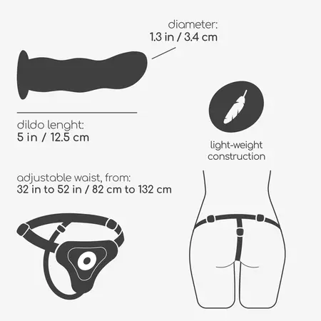 Crushious Snapper Pink Adjustable Strap-On Harness Silicone Set 12.5 cm