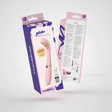 Crushious Pixie fleksibilni vibrator sa dva kraja roze 20cm
