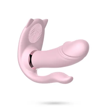 Crushious Fritz Pastel Pink nosivi vibrator sa funkcijom grejanja i daljinskim upravljačem, 14 cm
