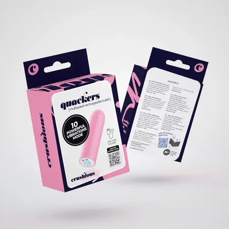 Quackers punjivi vibrator roze boje sa 10 modova vibracije vodootporan 8.6 cm