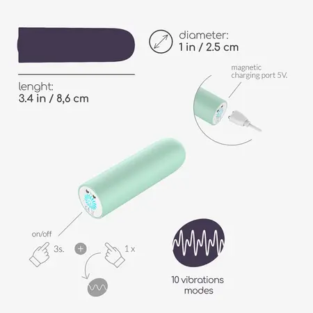 Crushious Quackers USB punjivi mini vibrator u mint zelenoj boji