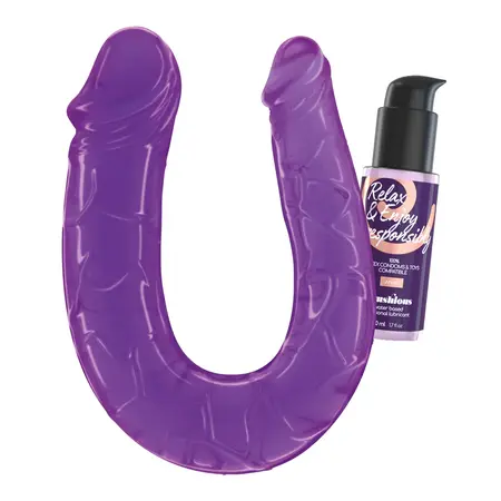 Crushious Deep Diver intimni set sa dvostranim modelom i analnim lubrikantom 50ml ljubičasti