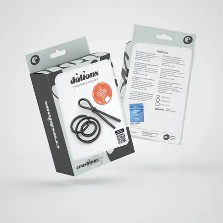 Crushious Daltons crni silikonski set prstenova luksuzni podesivi komplet od 4 dela