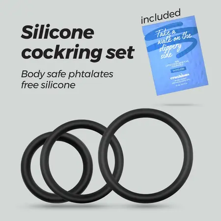 Bandoleros set silikonskih prstenova u crnoj boji, 3 veličine, fleksibilni medicinski silikon