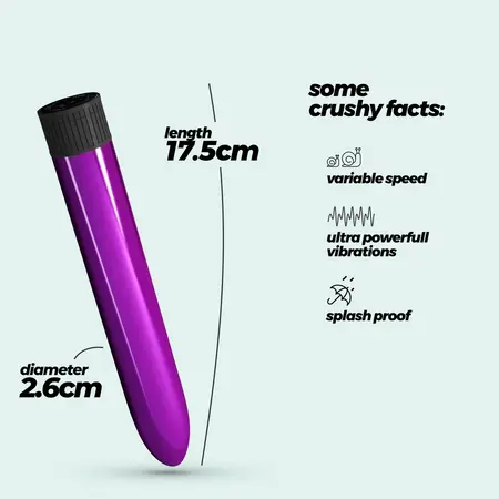 Crushious Classic Vibe vibrator ljubičasti 17.5 cm tanak dizajn