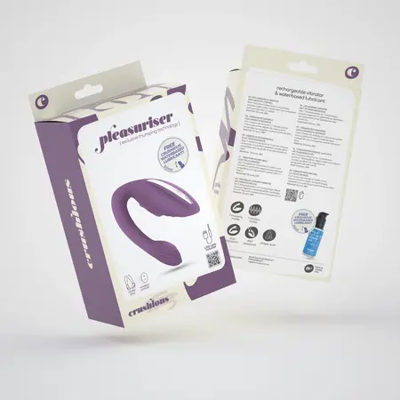 Crushious Pleasuriser Purple C vibrator i lubrikant na bazi vode 50ml
