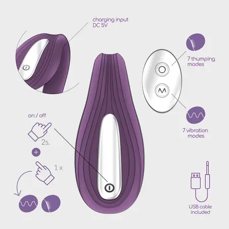 Crushious Pleasuriser Purple C vibrator i lubrikant na bazi vode 50ml