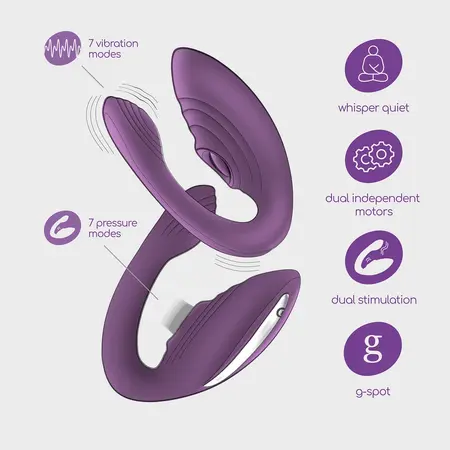 Crushious Pleasuriser Purple C vibrator i lubrikant na bazi vode 50ml