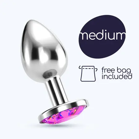 Crushious Bijou Anal Jewel Plug Medium Pink - Elegant Metal Accessory 7 cm