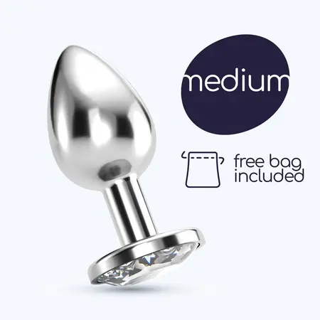 Crushious Bijou Intimate Jewelry Plug Medium Clear 7cm Metal Plug