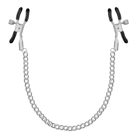 Fetish Fantasy Series Adjustable Silver Chain Clamp Set - Metal & Rubber