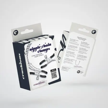 Fetish Fantasy Series Adjustable Silver Chain Clamp Set - Metal & Rubber