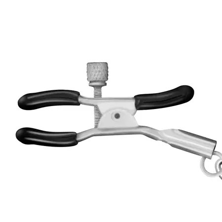 Fetish Fantasy Series Adjustable Silver Chain Clamp Set - Metal & Rubber