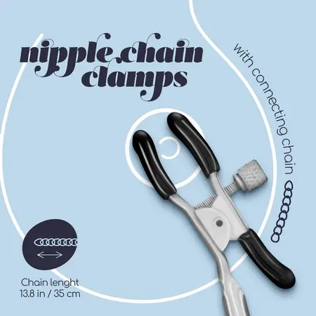 Fetish Fantasy Series Adjustable Silver Chain Clamp Set - Metal & Rubber