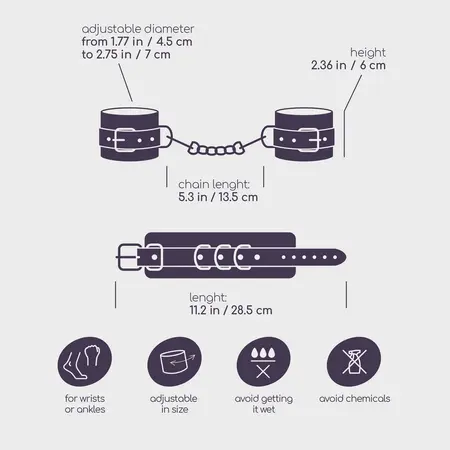 Bondage Love podesive crvene lisice od veštačke kože sa metalnim D prstenovima
