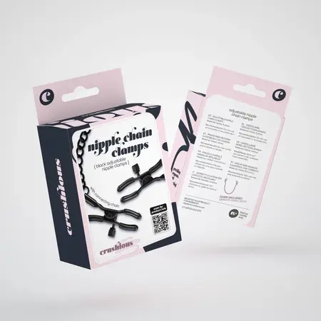 Satisfyer podesive štipaljke sa lancem crne, metalni i gumeni sistem za udobnost