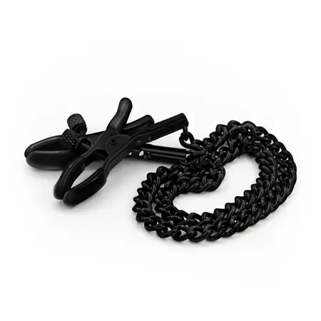 Satisfyer podesive štipaljke sa lancem crne, metalni i gumeni sistem za udobnost