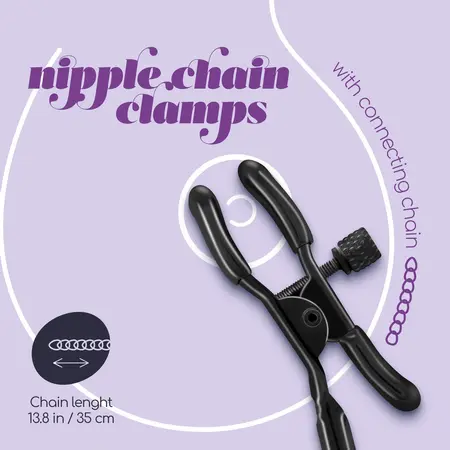 Satisfyer podesive štipaljke sa lancem crne, metalni i gumeni sistem za udobnost