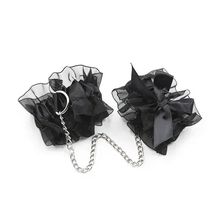 Lace Me Up elegantan crni čipkani bondage set sa podesivim i višekratnim dodacima