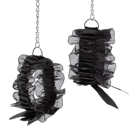 Lace Me Up elegantan crni čipkani bondage set sa podesivim i višekratnim dodacima