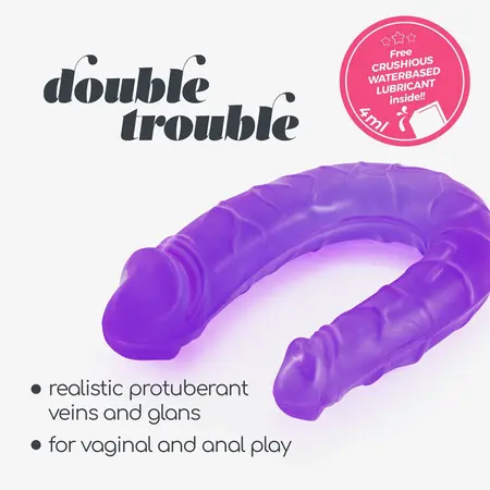 Double Trouble fleksibilni dvostrani intimni model 27 cm ljubičasti