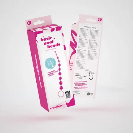 Crushious Flexible Bead Chain Pink 25.4 cm - Soft Rubber Intimate Accessory