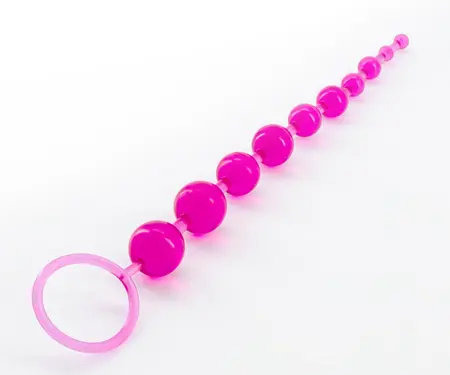 Crushious Flexible Bead Chain Pink 25.4 cm - Soft Rubber Intimate Accessory
