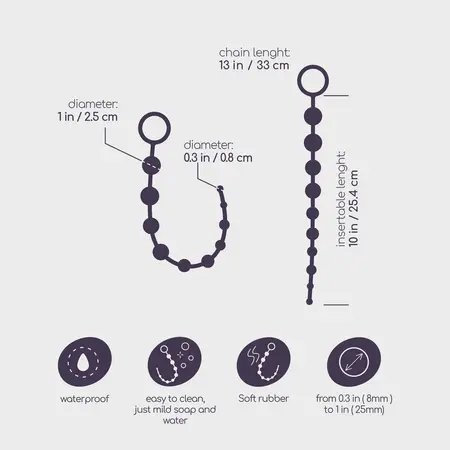 Crushious Flexible Bead Chain Pink 25.4 cm - Soft Rubber Intimate Accessory