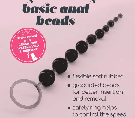 Crushious Bead Chain intimni lanac u crnoj boji dužine 25.4 cm sa fleksibilnim dizajnom