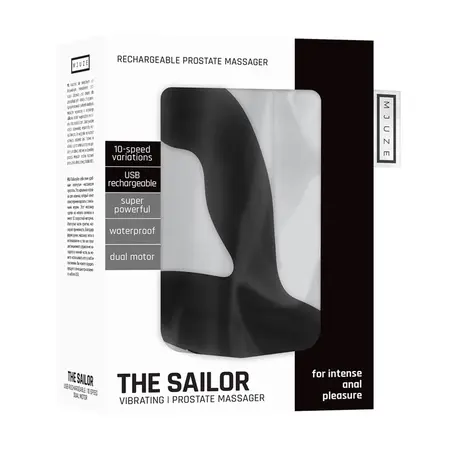 Sailor Black punjivi silikonski vibrirajući masažer prostate sa 10 modova rada