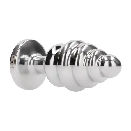 Rimba Ribbed Diamond Plug Silver 2.8 x 7 cm, metalni analni čep sa ukrasnim postoljem