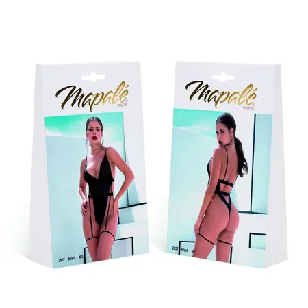 Dreamgirl bodi M/L crni, kombinacija mrežice i veštačke kože, podesiv za savršeno pristajanje