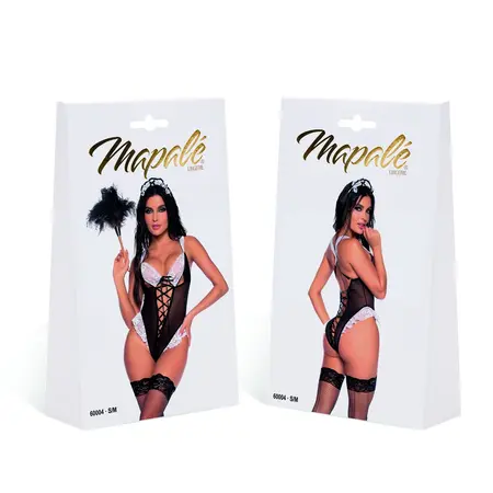 Mapale kostim francuske sobarice L/XL bodić na pertlanje i ukras za glavu