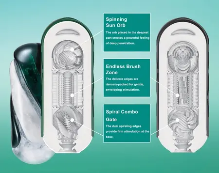 TENGA Flip 360 Aurora Green uređaj za intimnu stimulaciju 20.3 cm