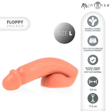 Dreamlove MR INTENSE Floppy anatomski paker veličina L silikonski bež