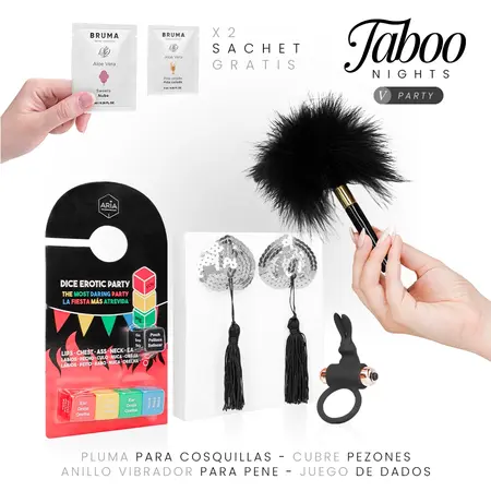 Taboo Nights 5: Party Set, senzualni set igara za parove, crno/zlatni