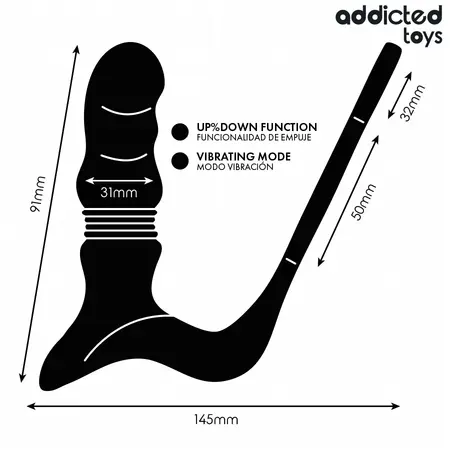 Addicted Toys UP&DOWN Prostatic System Triple Motor Silicone 9.3x14.5cm