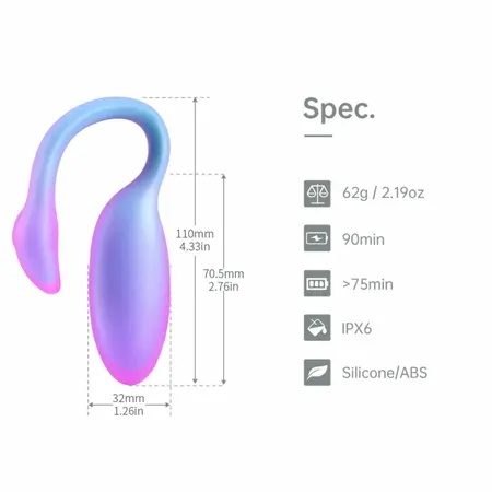 Magic Motion Magic Flamingo Max App-Controlled Vibrating Egg Blue 3.3×7.1×10.9cm
