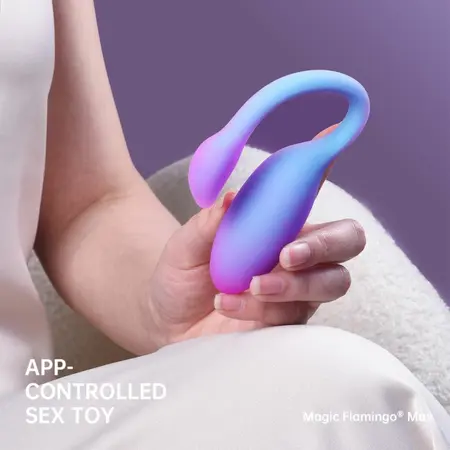 Magic Motion Magic Flamingo Max App-Controlled Vibrating Egg Blue 3.3×7.1×10.9cm