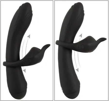 Couples Choice Duo vibrator 3 u 1 silikonski set sa prstenom koji se skida, ljubičasti