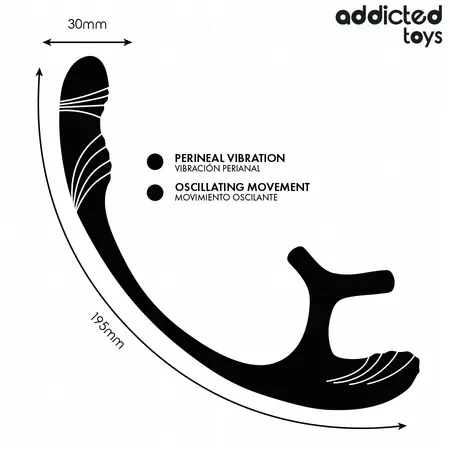Addicted Toys vibrirajući sistem za intimno zdravlje sa 360° rotacijom i daljinskim upravljačem 19.5cm