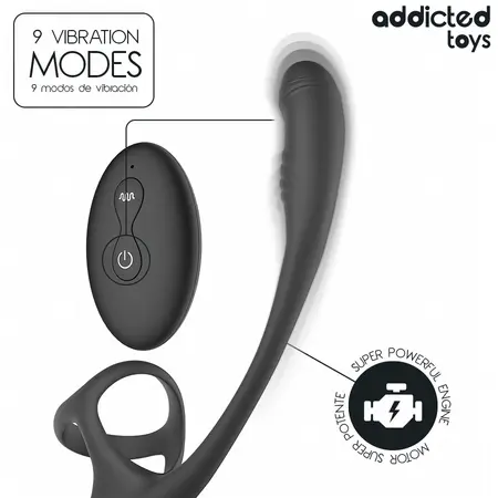 Addicted Toys vibrirajući sistem za intimno zdravlje sa 360° rotacijom i daljinskim upravljačem 19.5cm